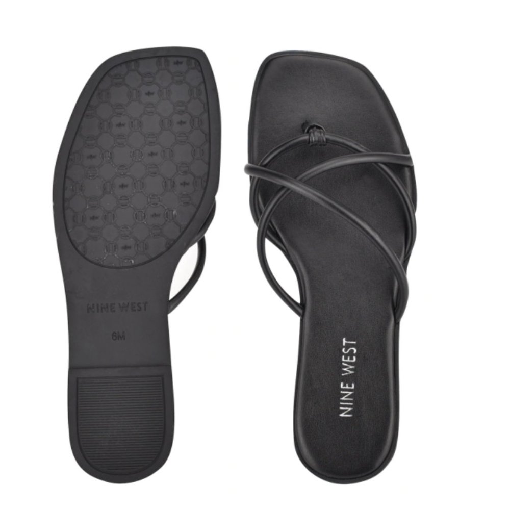 Nine West Razi Barely There Strappy Thong Sandals Black Size 7.5 Womens in Black